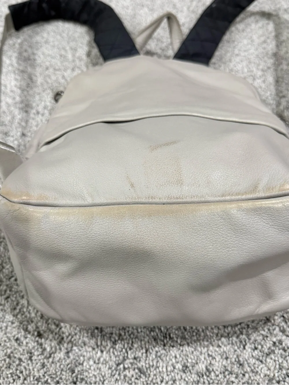 Tumi Grey Genuine Leather Small Backpack Travel Casual Zipper Women Unisex